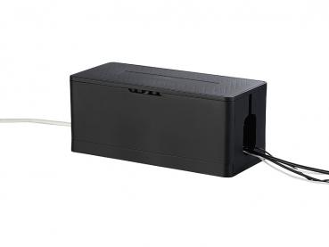 Preview: 2er-Set Kabel- & Steckdosen-Box mit Kabelschlitzen, Belüftung, schwarz Preview: 2er-Set Kabel- & Steckdosen-Box mit Kabelschlitzen, Belüftung, schwarz