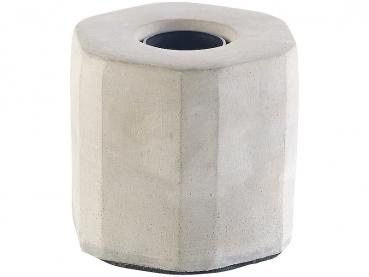 Preview: Beton-Tischleuchten 2er-Set - Moderne Deko-Leuchten für Tisch & Sideboard - E27 Fassung bis 40W - Schlichtes Grau - Möbelschutz