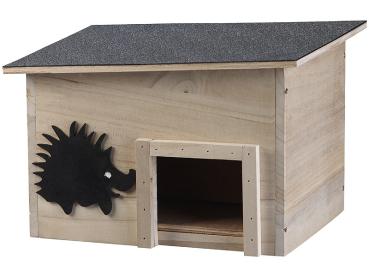 Preview: Set of 2 hedgehog houses made of untreated solid wood – weatherproof & suitable all year round – kit
