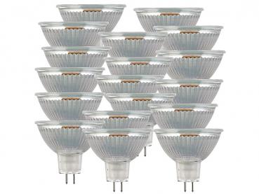 Preview: 18 LED-Spots mit Glasgehäuse GU5, 3 Watt, 250 lm Preview: 18 LED-Spots mit Glasgehäuse GU5, 3 Watt, 250 lm