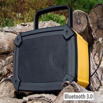 Preview: Auvisio Enceinte de chantier sans fil MSS-600.ipx - Portable, Bluetooth 3.0, IPX4 étanche - Batterie 800mAh, 2x 2.5W, AUX jack 3.5mm