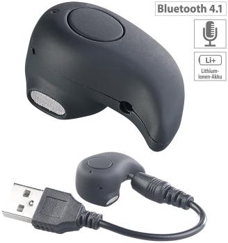Preview: Winziges Akku-In-Ear-Headset mit One-Touch-Bedienung, Bluetooth 4.1