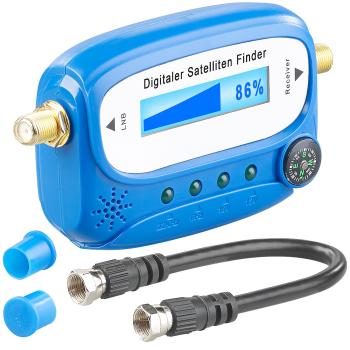 Preview: Cercasatellite digitale con bussola, display LCD e segnale acustico, blu