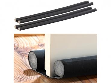 Preview: 2er-Set Zugluft-Stopper für Türen bis 60 mm Dicke - Energiesparend & Heizkosten senkend - Schwarz, doppelte Dämmrollen, 96x6.2x3.1cm