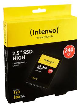 Preview: Intenso SSD High Performance 240 GB - Systemstart & Anwendungen enorm beschleunigt für PC/Laptop - 2.5’ SATA III - 520/500 MB/s - geräuschlos & stossfest