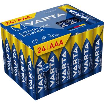 Preview: VARTA Lot de 24 Piles Alcalines Longlife Power AAA/Micro - Énergie stable & longue durée pour télécommandes, jouets, radios - 1.5V - Stockage 10 ans