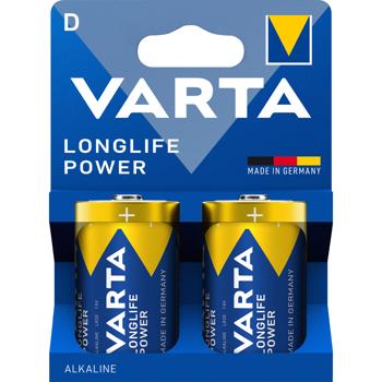 Preview: Pile alcaline Varta Longlife Power - Idéale forte consommation - Type Mono / D / LR20 - 1,5V - Lot de 4 - Made in Germany