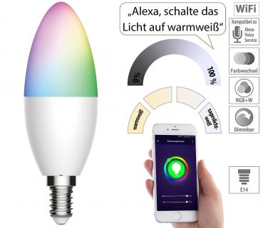 Preview: Ampoule LED connectée LAV-155.rgbw E14 - RVB CCT 16M couleurs - App/Voix Alexa/Google - Smart Home 5,5W 470lm - Éco >85%