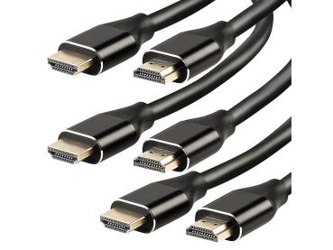 Preview: Jeu de 3 câbles HDMI 2.1 haute vitesse, 8K, 3D, HDR, eARC, 48 Gbit/s, 2 m