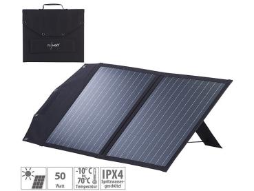 Preview: Faltbares Solarpanel, 2 monokristalline Solarzellen, MC4-komp., 50 Watt