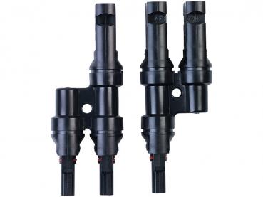 Preview: set of 4 Y-connector adapters for solar cables with MC4 sockets