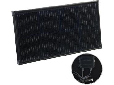 Preview: Mobiles Solarpanel - 60W, 32 monokristalline M10-Zellen - Lädt Auto/Wohnmobil-Batterie, Camping, Garten - MC4-kompatibel, IP65, schwarz