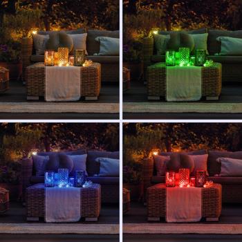 Preview: lot de 8 bougies RGBWW LED résistantes aux intempéries avec batterie, chargeur,passerelle WLAN
