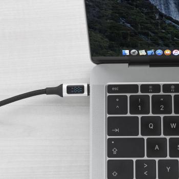 Preview: 100-W-PD-USB-C-Daten- & Ladekabel mit digitaler Anzeige, 20 V, 5 A, 1,2 m