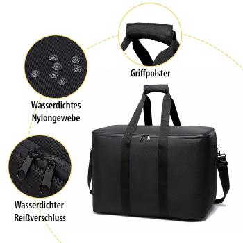 Preview: Gepolsterte Powerstation Schutz- & Tragetasche – Sicherer Transport bis 10kg – Spritzwassergeschützt – 30x20x25cm – Innenfach – Schultergurt 150cm