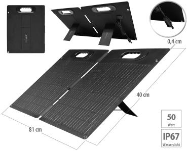 Preview: Falt-Solarpanel 50W - Monokristalline Solarzellen, ETFE Beschichtung, IP67 wasserfest - Ideal für Camping, Garten & Boot - 2,4 kg Preview: Falt-Solarpanel 50W - Monokristalline Solarzellen, ETFE Beschichtung, IP67 wasserfest - Ideal für Camping, Garten & Boot - 2,4 kg