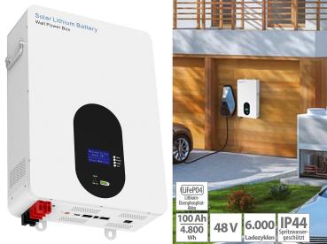 Preview: Batteria LiFePO4 per montaggio a parete, BMS, 48 V, 4,8 kWh, collegabile in parallelo