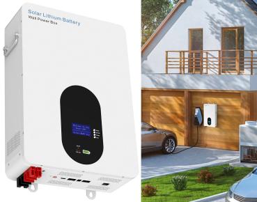 Preview: Batteria LiFePO4 per montaggio a parete, BMS, 48 V, 4,8 kWh, collegabile in parallelo