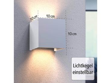 Preview: WLAN-Wandleuchte mit CCT-LED, App, Sprach-Steuerung, 10 x 10 x 10 cm, IP44