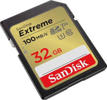 Preview: Extreme SDHC-Karte (SDSXVT-032G-GNCIN), 32 GB, 100 MB/s, U1 / V30