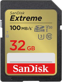 Preview: Extreme SDHC-Karte (SDSXVT-032G-GNCIN), 32 GB, 100 MB/s, U1 / V30