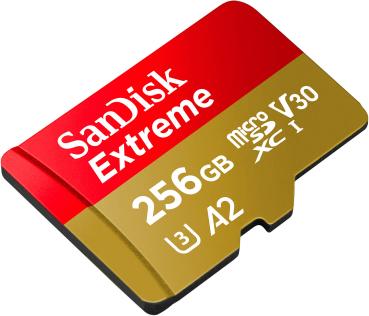 Preview: Extreme microSDXC (SDSQXAV-256G-GN6MA), 256 GB, 190 MB/s, U3 / A2