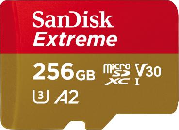 Preview: Extreme microSDXC (SDSQXAV-256G-GN6MA), 256 GB, 190 MB/s, U3 / A2