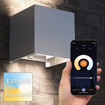 Preview: 2er-Set WLAN-Wandleuchte mit CCT-LED, je 10 x 10 x 10 cm