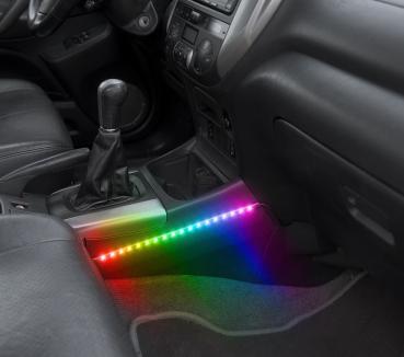 Preview: 4 bandes LED RVB connectées pour habitacle de voiture