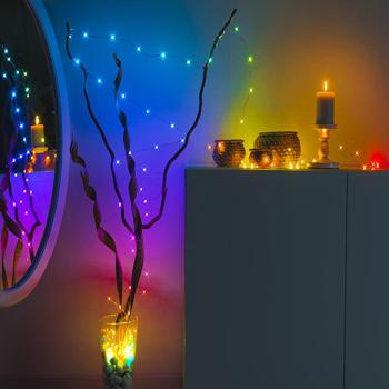 Preview: Guirlande à LED RVB connectée compatible commandes vocales - 10 m