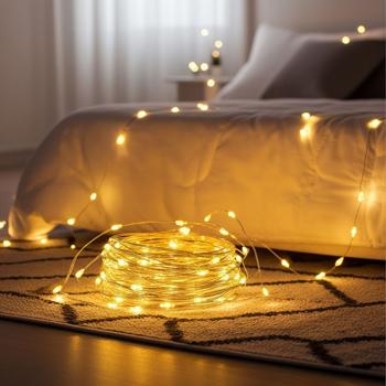 Preview: set di 2 luci LED USB, 100 LED, 8 modalità, 10 m, bianco caldo