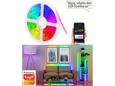 Preview: WLAN RGBIC LED light strip, sound control, app, voice control, 5 m