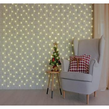 2er-Set WLAN-LED-Lichtervorhang 3x3m - 300 CCT-LEDs dimmbar mit App & Sprachsteuerung - IP44 Aussenbereich, Alexa, Google & Siri kompatibel