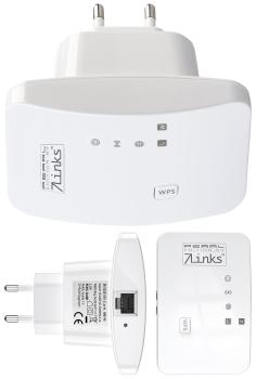Preview: Mini ripetitore WLAN con tasto WPS, 300 Mbit/s, 2,4 GHz, connessione Lan