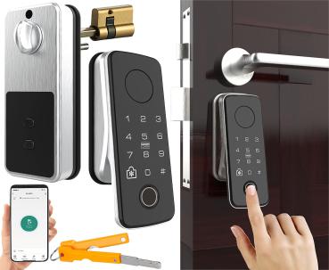 Preview: Motorbetriebener ZigBee-Schliesszylinder TS-100.app - Fingerprint, Code, App & Schlüsselkarte - IP55 wetterfest für PZ-Zylinder - Smart Home kompatibel