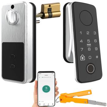 Preview: Motorbetriebener ZigBee-Schliesszylinder mit WLAN-Gateway und App, IP55