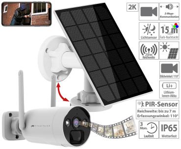 Preview: 2K wireless camera for recorder DSC-500.nvr, solar panel, night vision, PIR