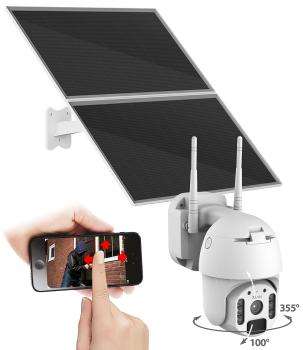 Preview: WLAN-Pan-Tilt-Sicherheitskamera mit 2K-Auflösung, Akkubetrieb und 25-W-Solarpanel