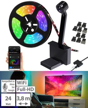 Preview: Retroilluminazione TV con telecamera, LED RGB-IC, WLAN, App, 55-65“ Preview: Retroilluminazione TV con telecamera, LED RGB-IC, WLAN, App, 55-65“