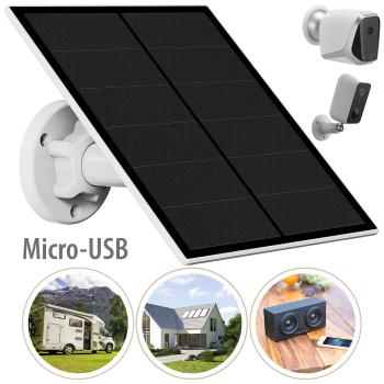 Preview: Universal Solar Panel for Battery IP Cameras with Micro USB, 5W, 5V, IP65
