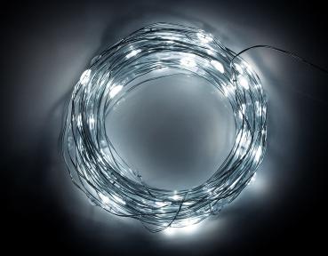 Preview: 4er-Set USB-LED-Lichterdraht 100 LEDs-10m biegsamer Kupferdraht für flexible Deko mit 8 Modi & Timer-Funktion-Tageslichtweiss-USB-Betrieb