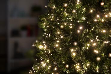 Preview: 2er-Set LED-Büschel-Lichterkette, 2.000 LEDs, 8 Modi, IP44, 20 m, warmweiss