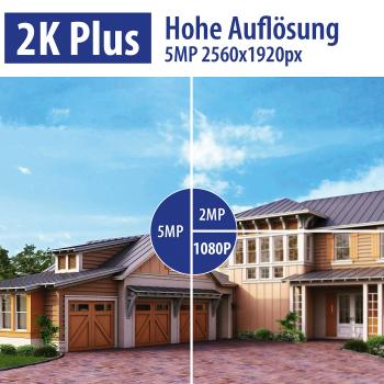 Preview: Caméra de sécurité PTZ avec résolution 2K+, LED laser, zoom 20x, Wi‑Fi, contrôle via application et champ de vision à 360°