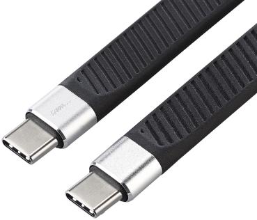 Preview: Ultraflexibles Lade-/Datenkabel USB Typ C auf Typ C, 100 W PD, 13 cm