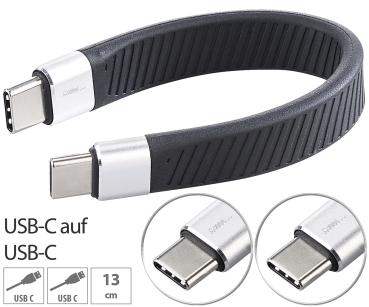 Preview: 2er-Set kurze, flexible Lade-//Datenkabel USB-C auf -C & 8-Pin, PD, MFi