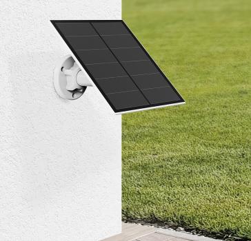 Preview: 4er-Set Universal Solarpanel - Für Akku IP Kameras & Mobilgeräte - 5 Watt Monokristalline Solarzelle - IP65 Wetterfest - 3m Micro-USB Kabel