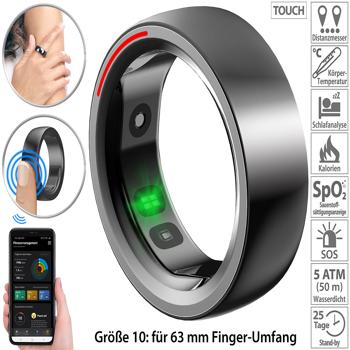 Preview: Anneau de fitness & de sommeil avec affichage de la fréquence cardiaque & SpO2, taille 63