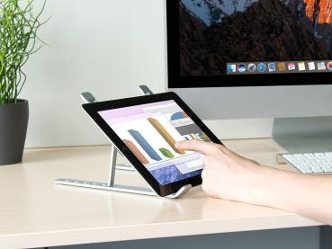 Preview: confezione da 2 supporti portatili in alluminio per notebook fino a 39,5 cm (15,6“)