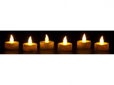 Preview: 12er-Set LED-Teelichter mit flackerndem Licht, Timer, batteriebetrieben