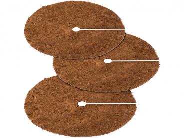 Preview: Set di 3 tappetini rotondi in cocco antigelo per piante in vaso, Ø 38 cm